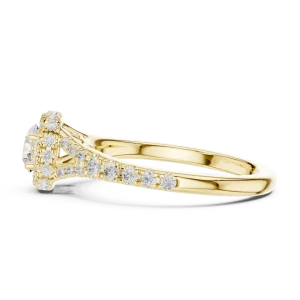 Luminary Round Brilliant Pavé-Set Halo Solitaire Ring - Image 4