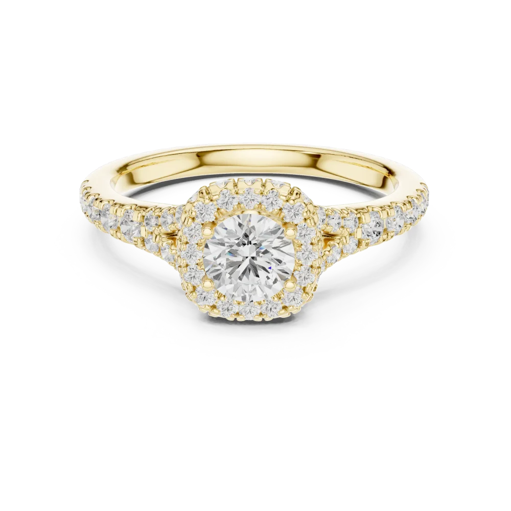 Luminary Round Brilliant Pavé-Set Halo Solitaire Ring - Image 2