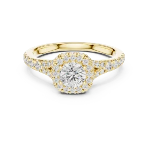 Luminary Round Brilliant Pavé-Set Halo Solitaire Ring - Image 2