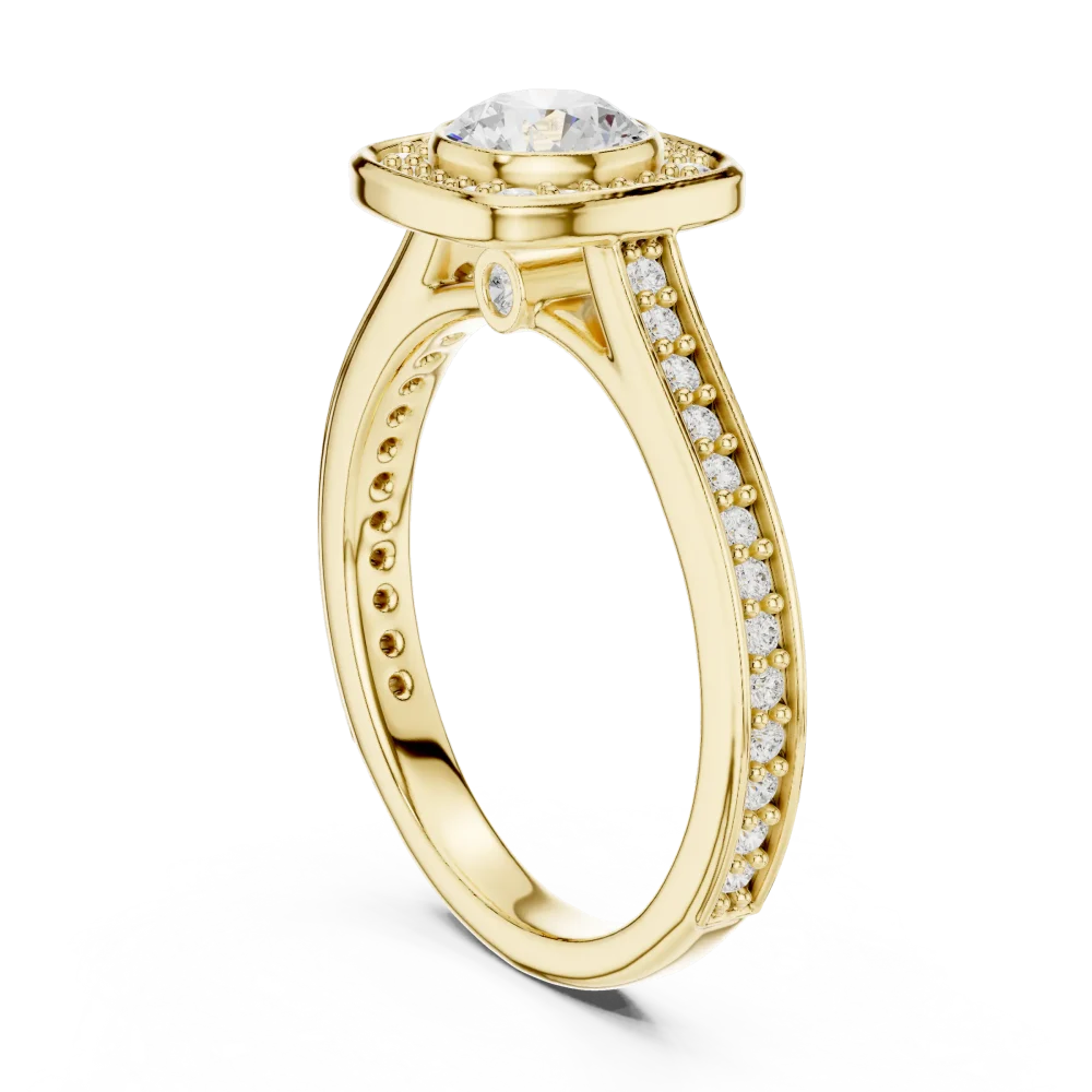 Luminary Round Brilliant Pavé-Set Silhouette Solitaire Ring - Image 3