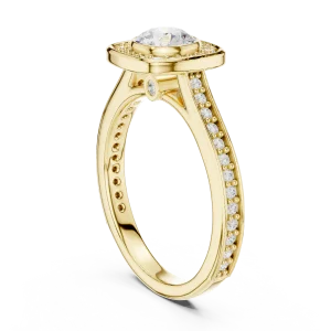 Luminary Round Brilliant Pavé-Set Silhouette Solitaire Ring - Image 3