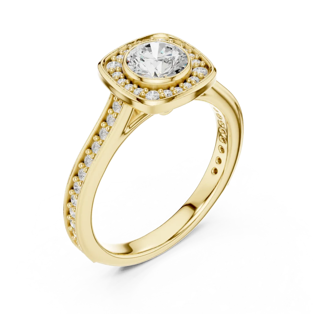 Discover the elegance of our round brilliant solitaire ring. Featuring precision-cut DIAMEUR diamonds, this luxury piece is a modern classic. Shop now!