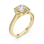 Luminary Round Brilliant Pavé-Set Silhouette Solitaire Ring