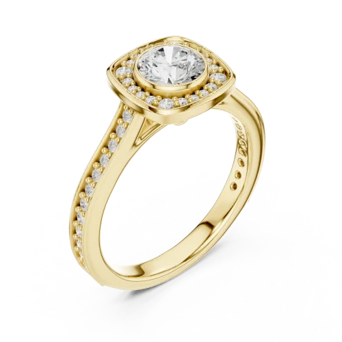 Luminary Round Brilliant Pavé-Set Silhouette Solitaire Ring