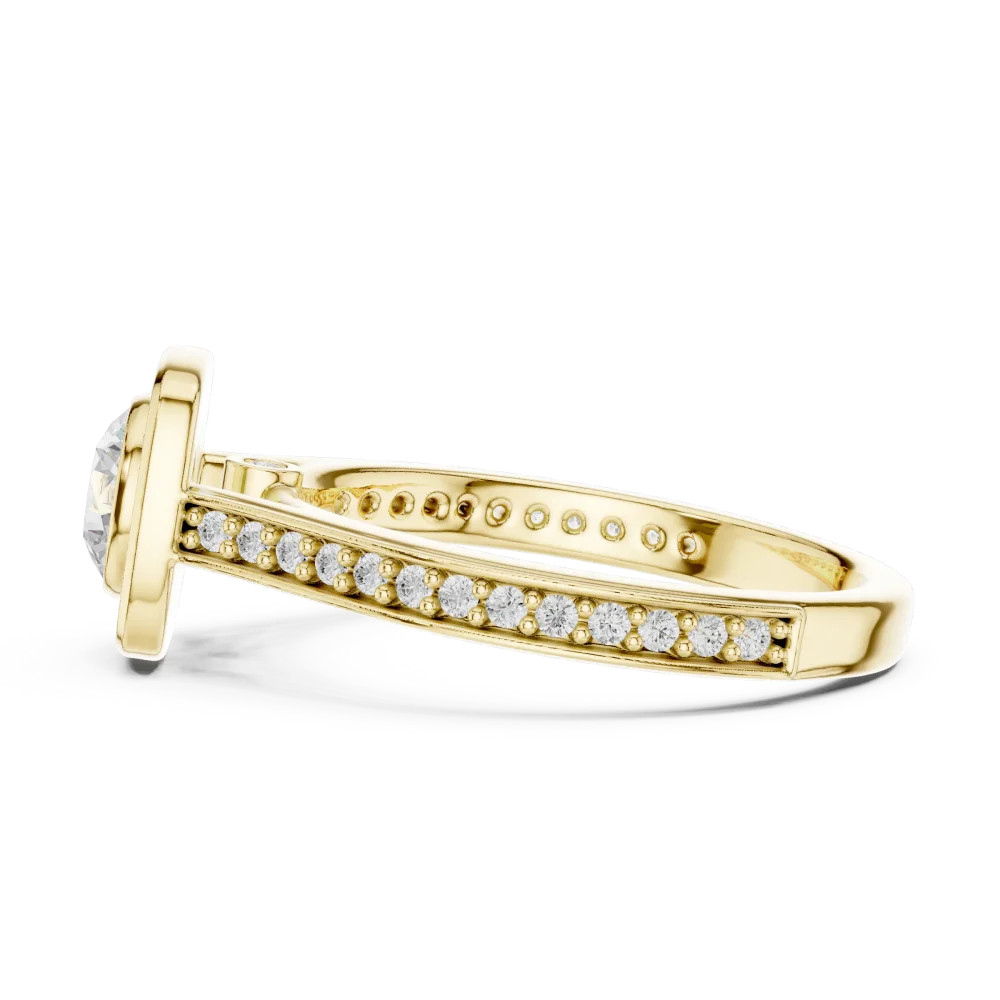 Luminary Round Brilliant Pavé-Set Silhouette Solitaire Ring - Image 4