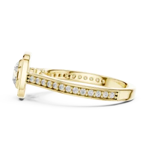 Luminary Round Brilliant Pavé-Set Silhouette Solitaire Ring - Image 4