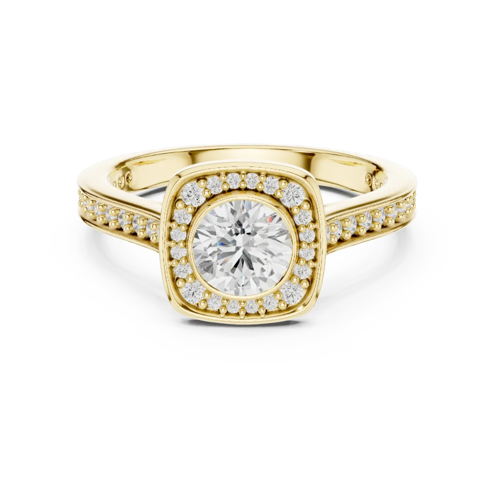 Luminary Round Brilliant Pavé-Set Silhouette Solitaire Ring - Image 2