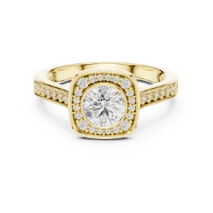 Luminary Round Brilliant Pavé-Set Silhouette Solitaire Ring - Image 2