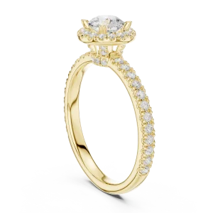 Luminary Round Brilliant Pavé-Set Halo Solitaire Ring - Image 3