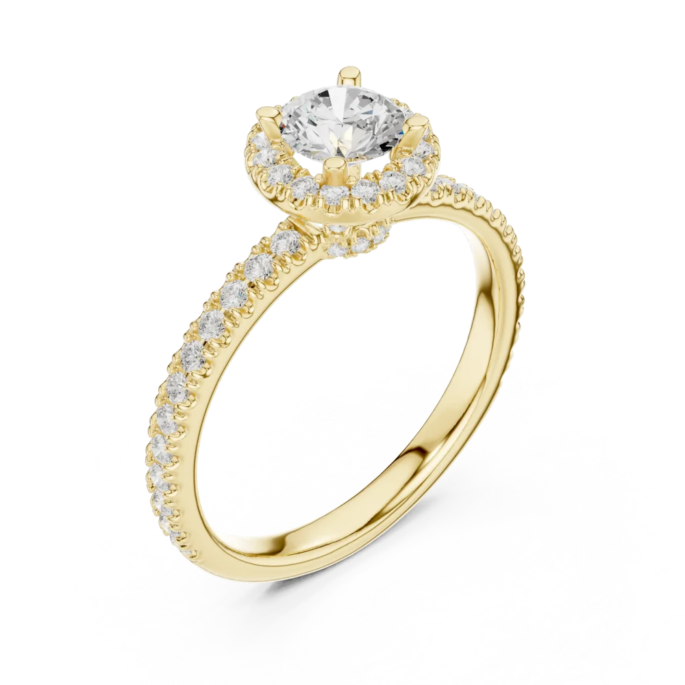 Discover the Luminary Round Solitaire Ring, a handcrafted masterpiece featuring premium DIAMEUR lab-grown diamonds. Shop this modern classic today.