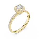 Luminary Round Brilliant Pavé-Set Halo Solitaire Ring