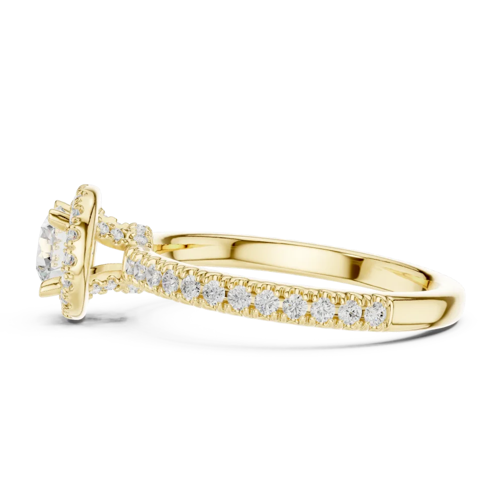 Luminary Round Brilliant Pavé-Set Halo Solitaire Ring - Image 4