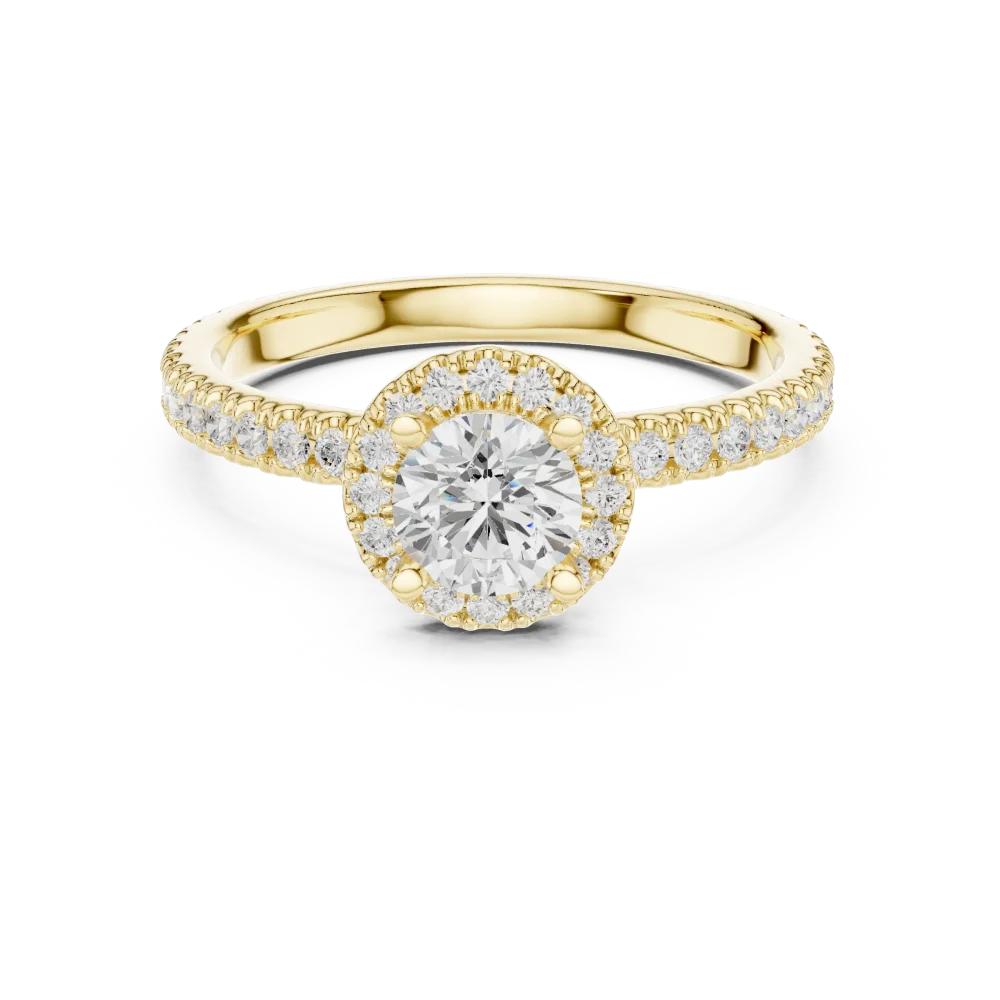 Luminary Round Brilliant Pavé-Set Halo Solitaire Ring - Image 2