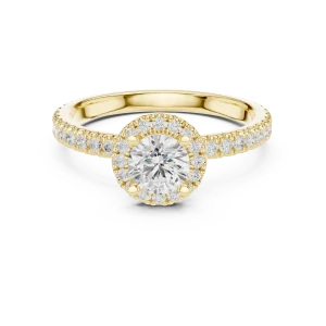 Luminary Round Brilliant Pavé-Set Halo Solitaire Ring - Image 2