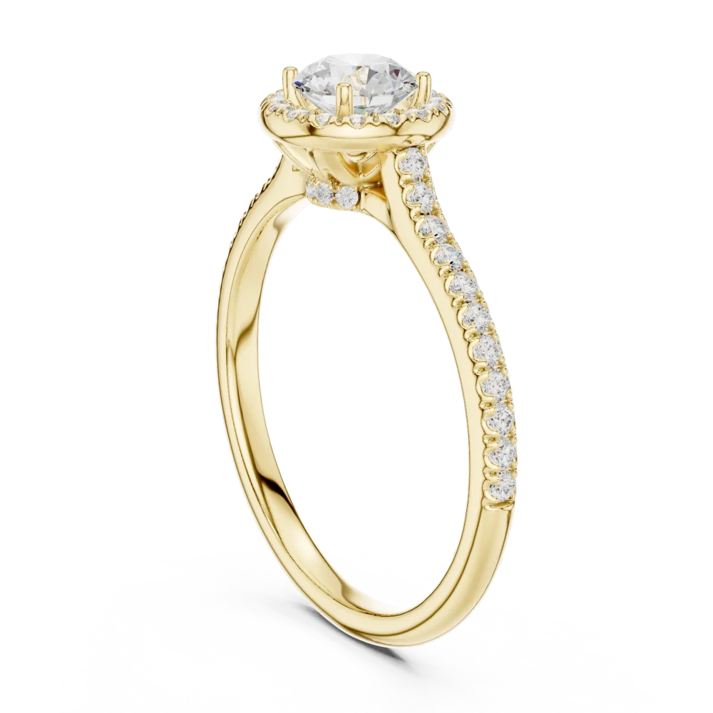 Luminary Round Brilliant Pavé-Set Halo Solitaire Ring - Image 3