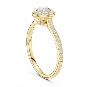 Luminary Round Brilliant Pavé-Set Halo Solitaire Ring - Image 3