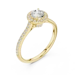 Luminary Round Brilliant Pavé-Set Halo Solitaire Ring