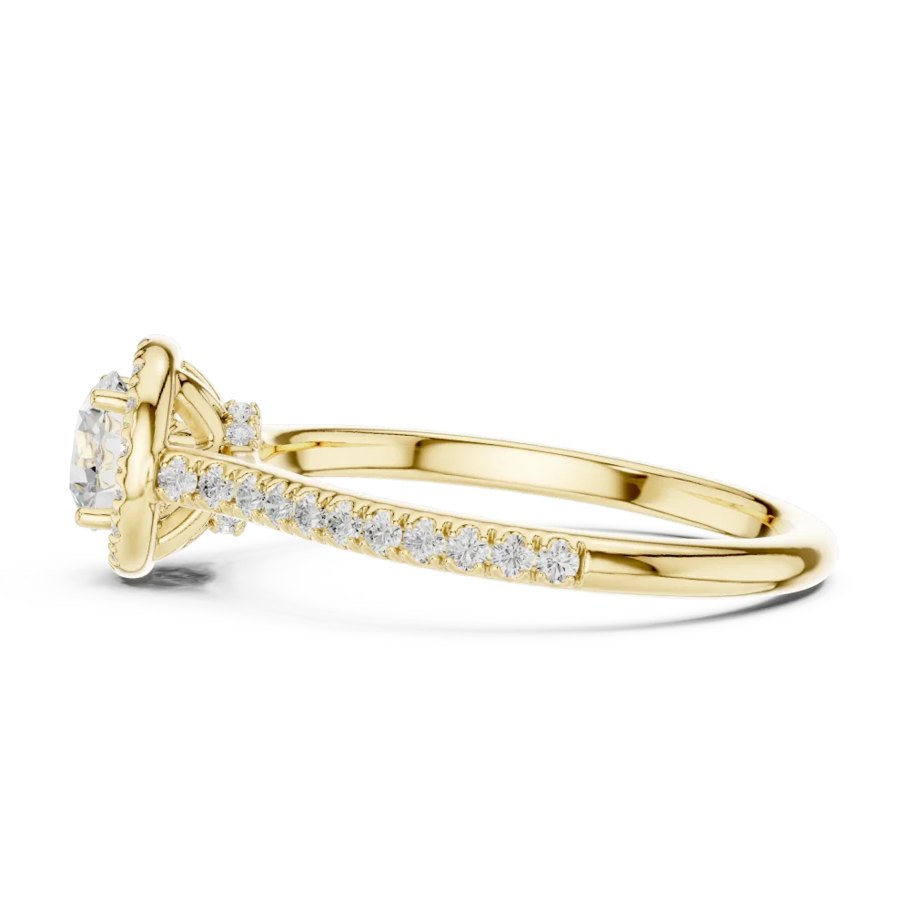 Luminary Round Brilliant Pavé-Set Halo Solitaire Ring - Image 4