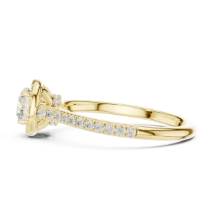 Luminary Round Brilliant Pavé-Set Halo Solitaire Ring - Image 4