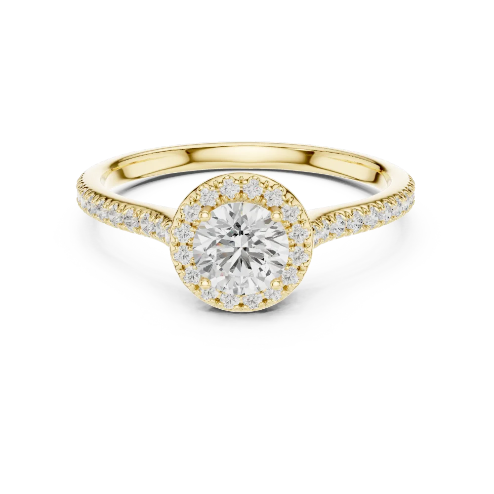 Luminary Round Brilliant Pavé-Set Halo Solitaire Ring - Image 2