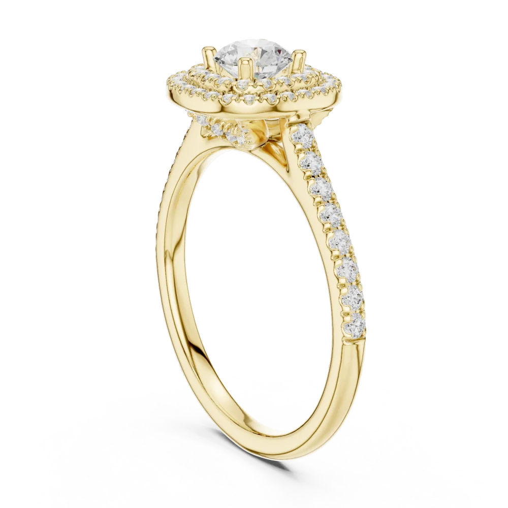 Luminary Round Brilliant Double Halo Solitaire Ring - Image 3