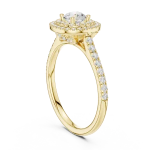 Luminary Round Brilliant Double Halo Solitaire Ring - Image 3