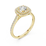Luminary Round Brilliant Double Halo Solitaire Ring