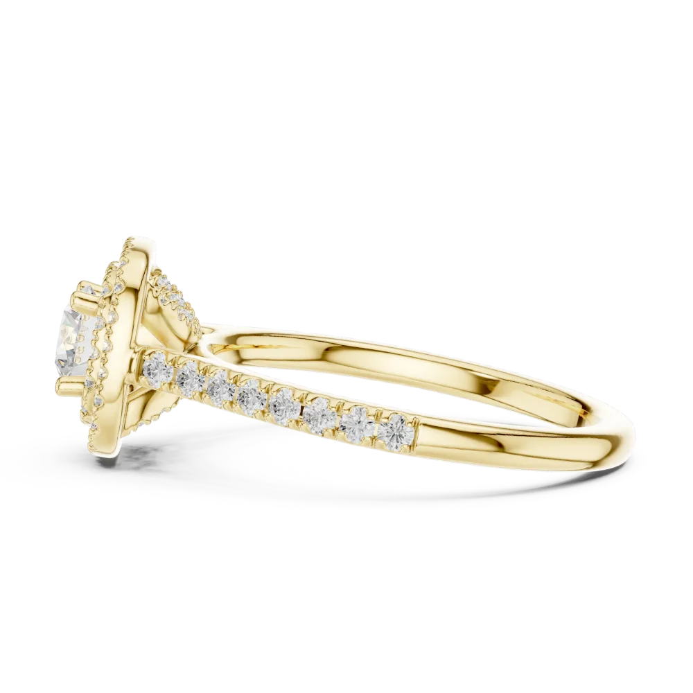 Luminary Round Brilliant Double Halo Solitaire Ring - Image 4
