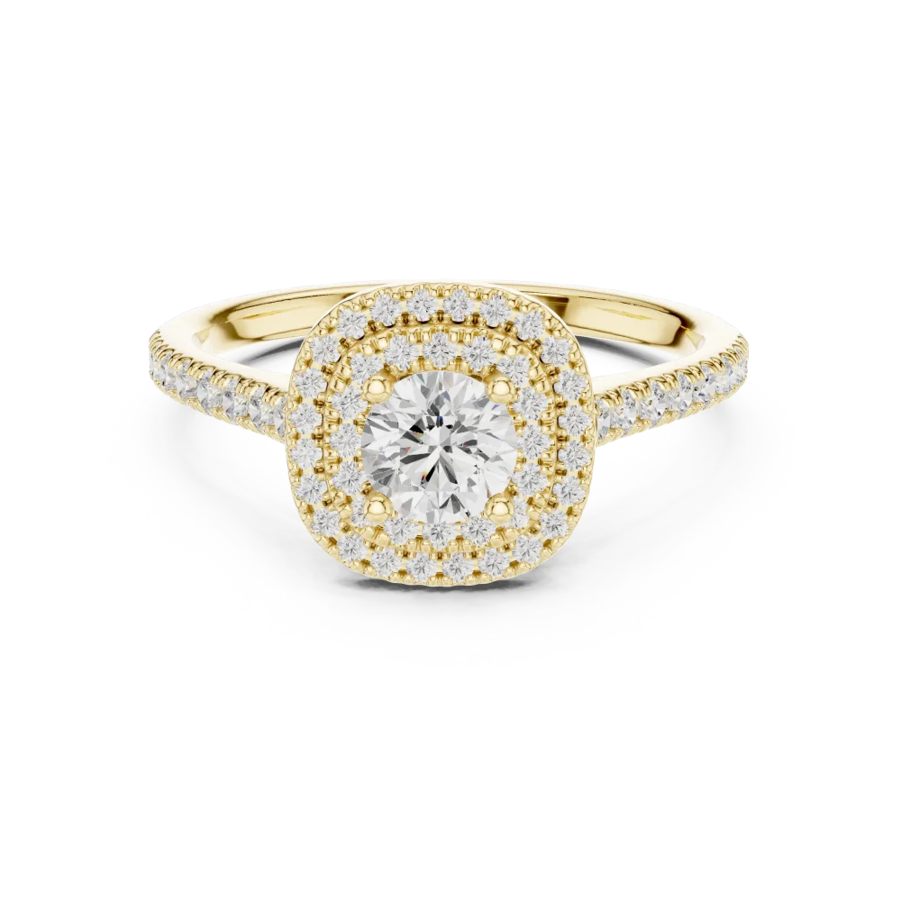 Luminary Round Brilliant Double Halo Solitaire Ring - Image 2