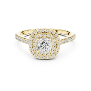 Luminary Round Brilliant Double Halo Solitaire Ring - Image 2