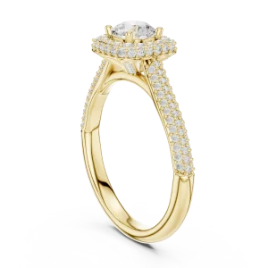 Luminary Round Brilliant Pavé-Set Halo Solitaire Ring - Image 3