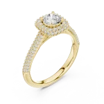 Luminary Round Brilliant Pavé-Set Halo Solitaire Ring