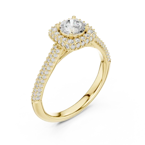 Luminary Round Brilliant Pavé-Set Halo Solitaire Ring