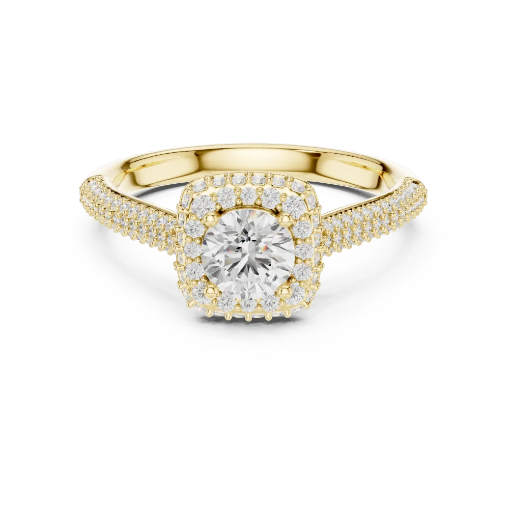 Luminary Round Brilliant Pavé-Set Halo Solitaire Ring - Image 2