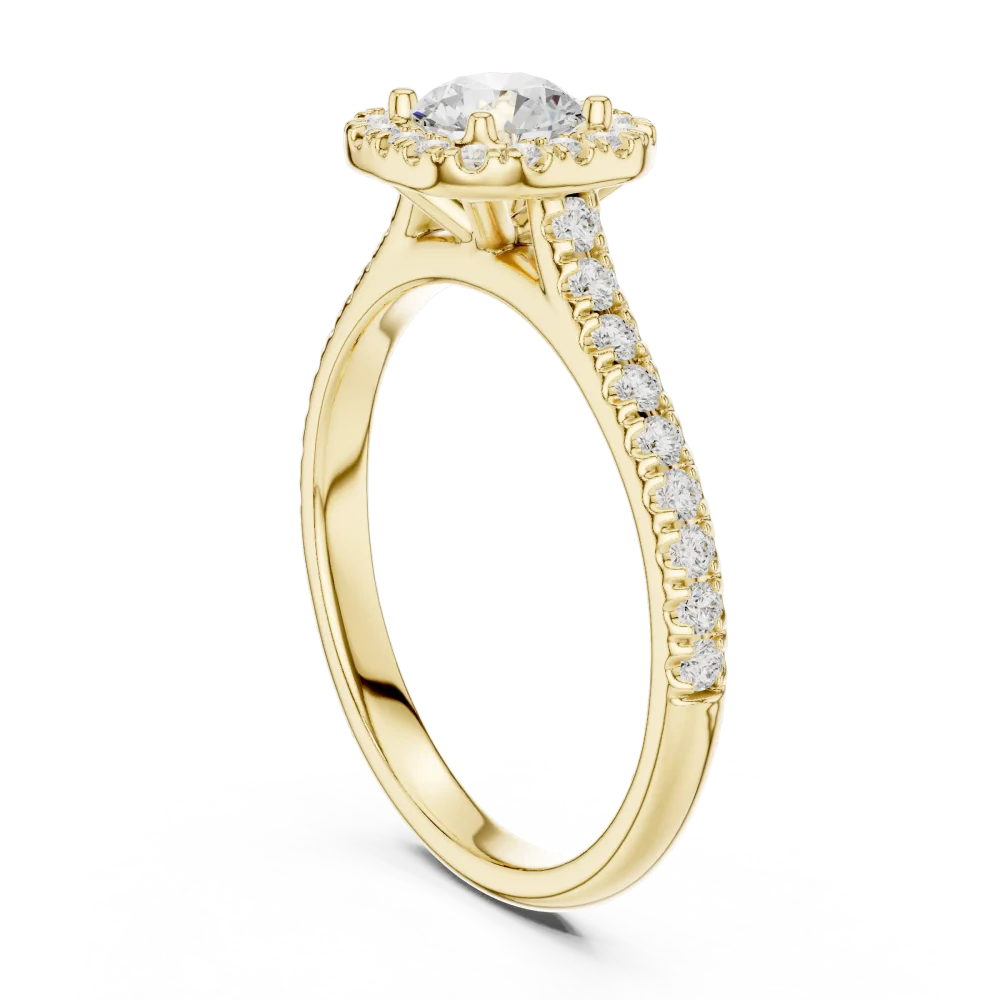 Luminary Round Brilliant Pavé-Set Halo Solitaire Ring - Image 3