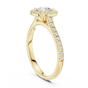 Luminary Round Brilliant Pavé-Set Halo Solitaire Ring - Image 3