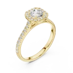 Luminary Round Brilliant Pavé-Set Halo Solitaire Ring