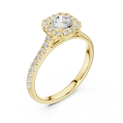 Luminary Round Brilliant Pavé-Set Halo Solitaire Ring