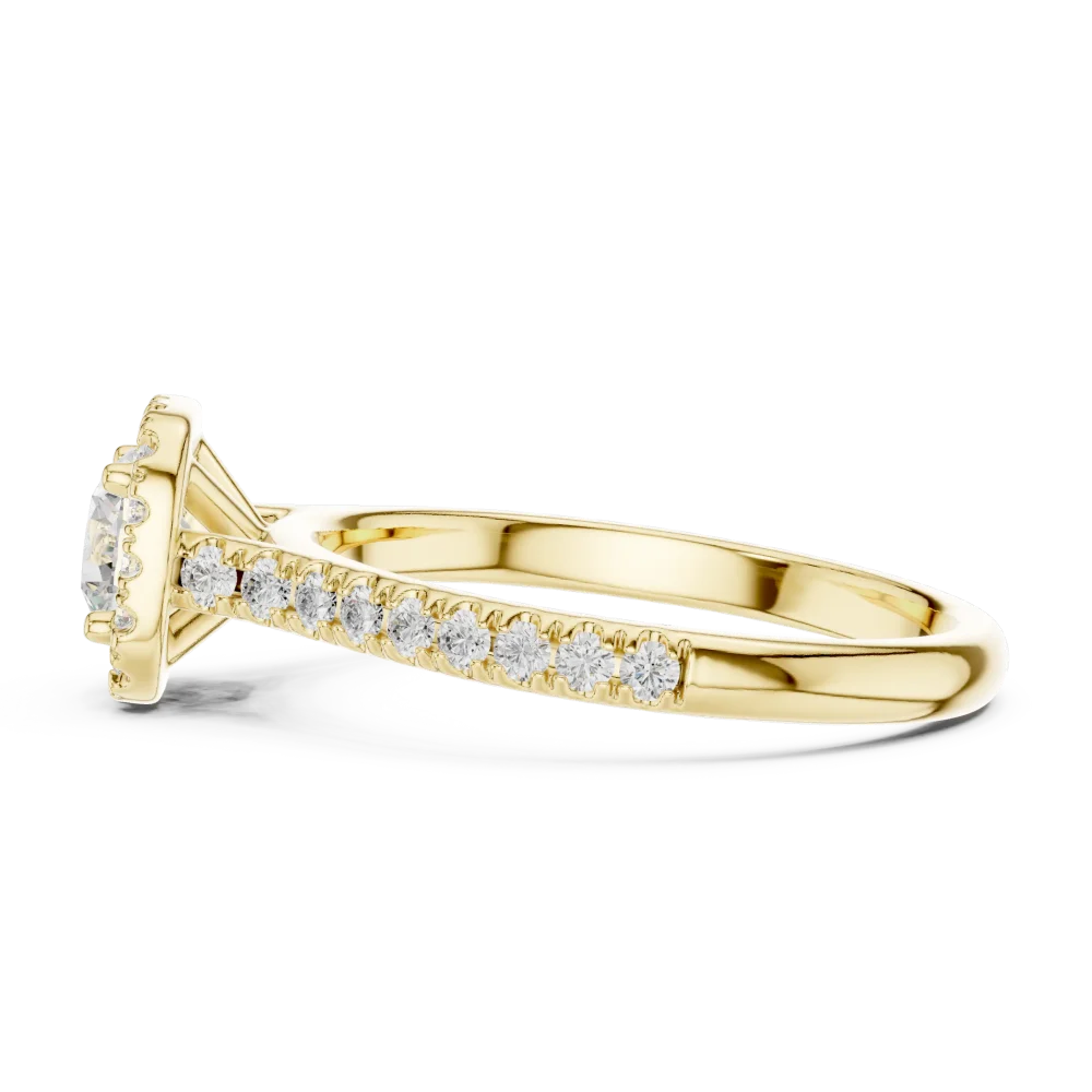 Luminary Round Brilliant Pavé-Set Halo Solitaire Ring - Image 4