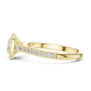 Luminary Round Brilliant Pavé-Set Halo Solitaire Ring - Image 4