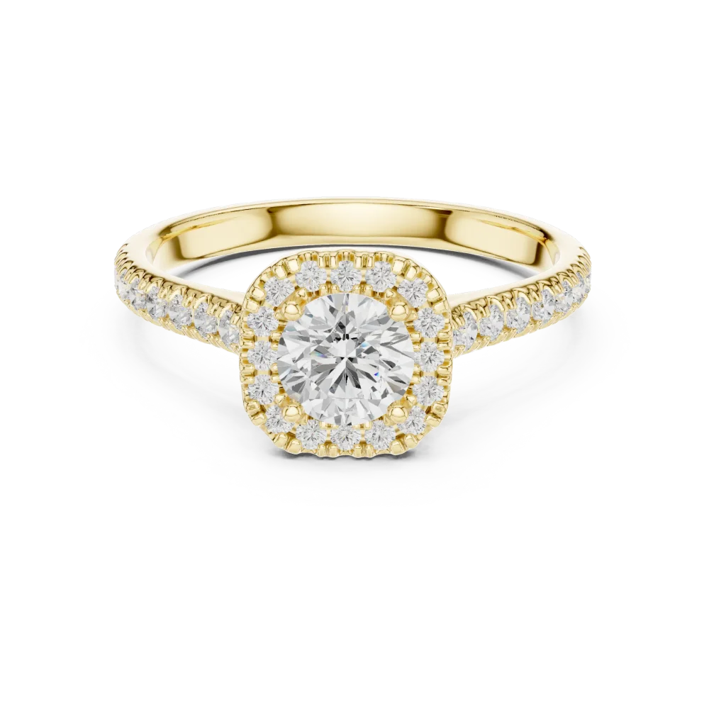 Luminary Round Brilliant Pavé-Set Halo Solitaire Ring - Image 2