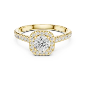 Luminary Round Brilliant Pavé-Set Halo Solitaire Ring - Image 2