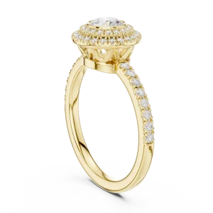 Luminary Round Brilliant Double Halo Solitaire Ring - Image 3