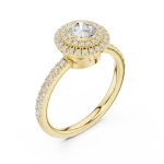 Luminary Round Brilliant Double Halo Solitaire Ring