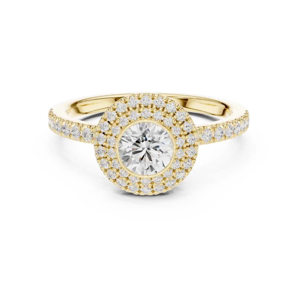 Luminary Round Brilliant Double Halo Solitaire Ring - Image 2
