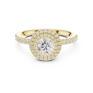 Luminary Round Brilliant Double Halo Solitaire Ring - Image 2
