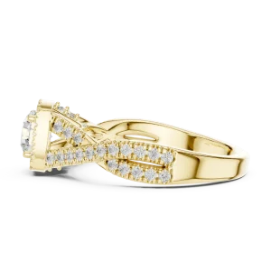 Luminary Round Brilliant Pavé-Set Twisted Solitaire Ring - Image 4