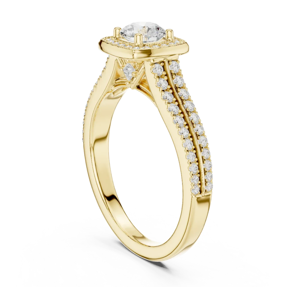 Luminary Round Brilliant Pavé-Set Halo Engagement Ring - Image 3
