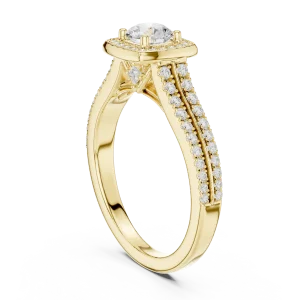 Luminary Round Brilliant Pavé-Set Halo Engagement Ring - Image 3