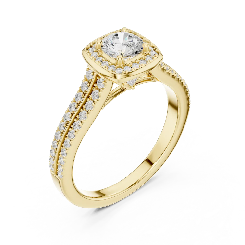 Discover the radiant beauty of this round brilliant solitaire halo ring. Featuring premium DIAMEUR lab-grown diamonds, shop this modern classic.